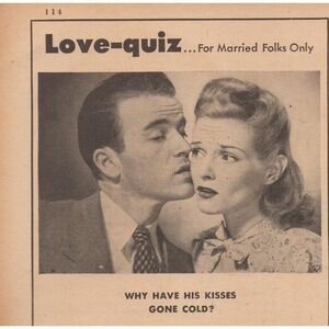 1947 Lysol Feminine Hygiene Vintage Print Ad Love Quiz Marriage Mid Century Deco